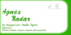 agnes madar business card