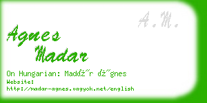 agnes madar business card